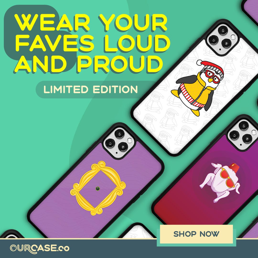 Friends collection campaign post on green — wear your faves loud and proud, limited edition