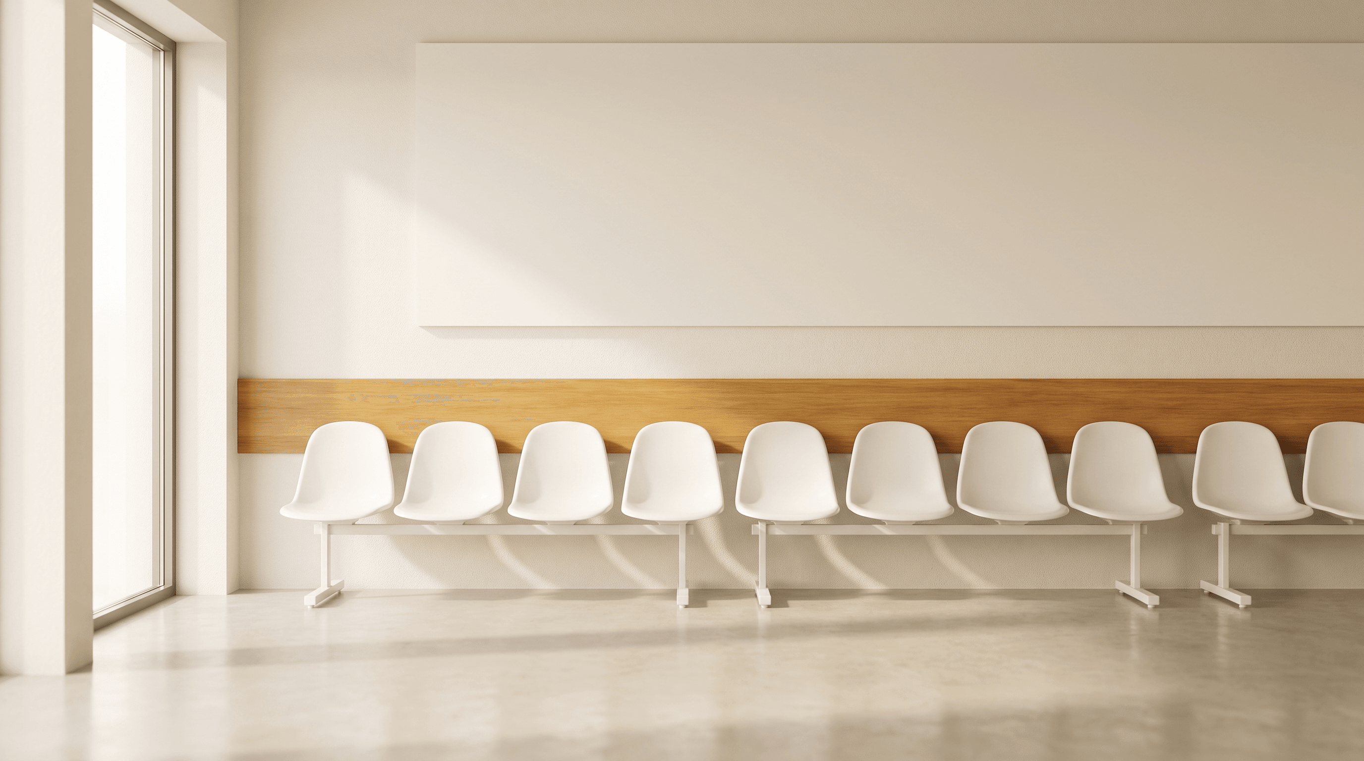 Clinic waiting area — render