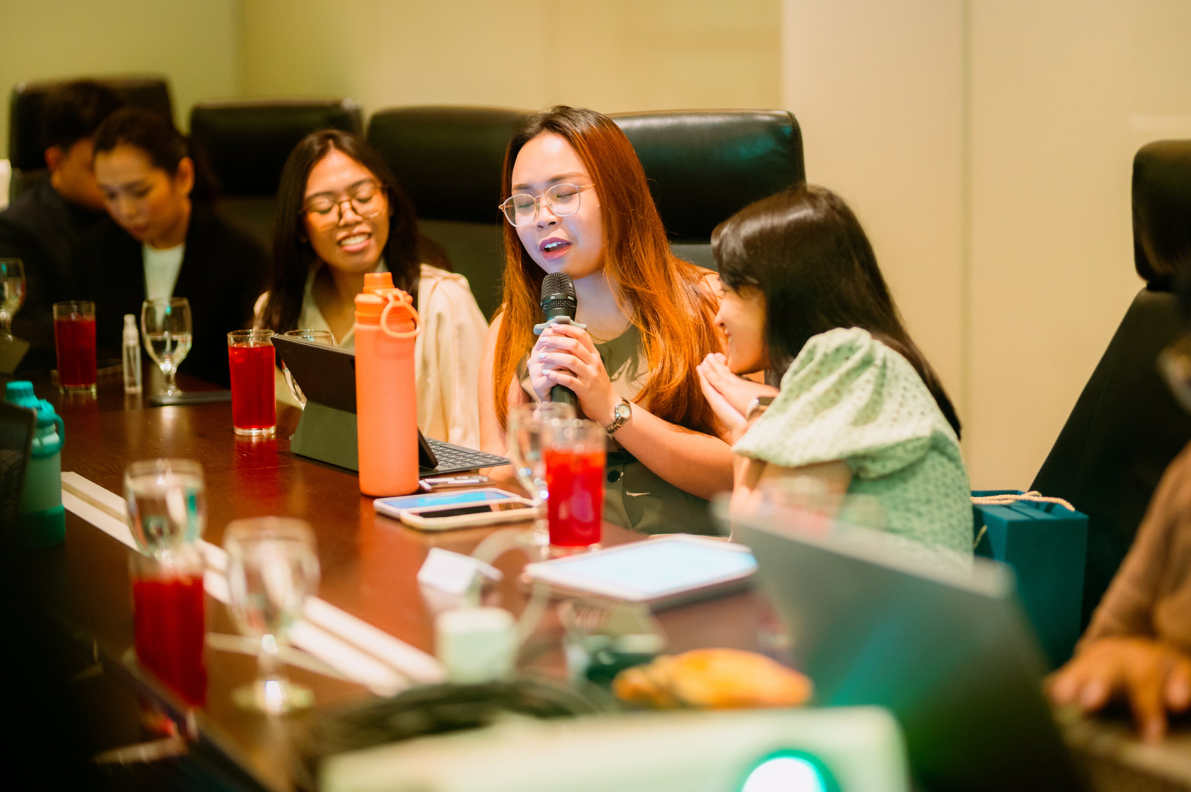 Carisle Media team member speaking during a meeting