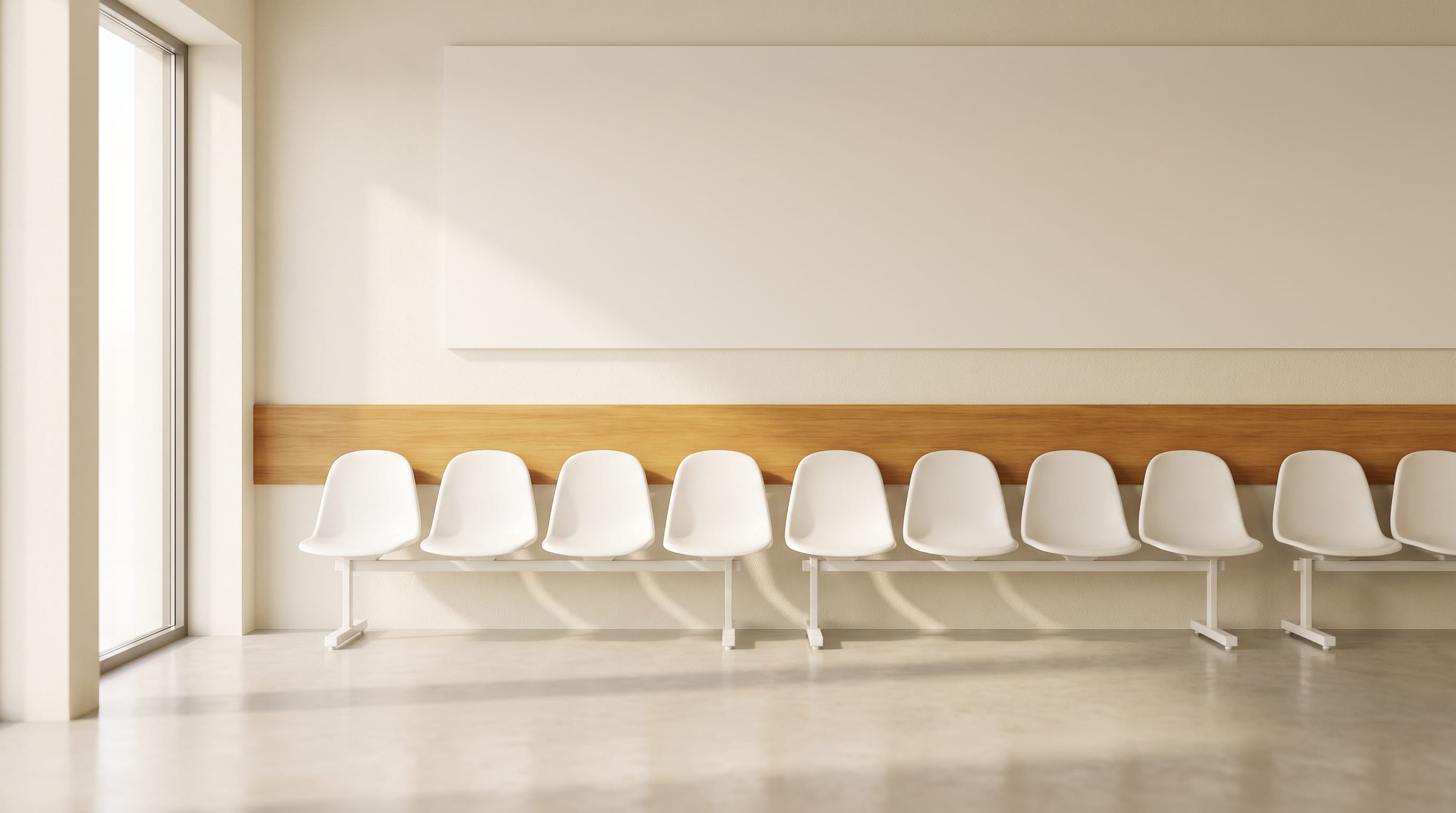 Clinic waiting area — render
